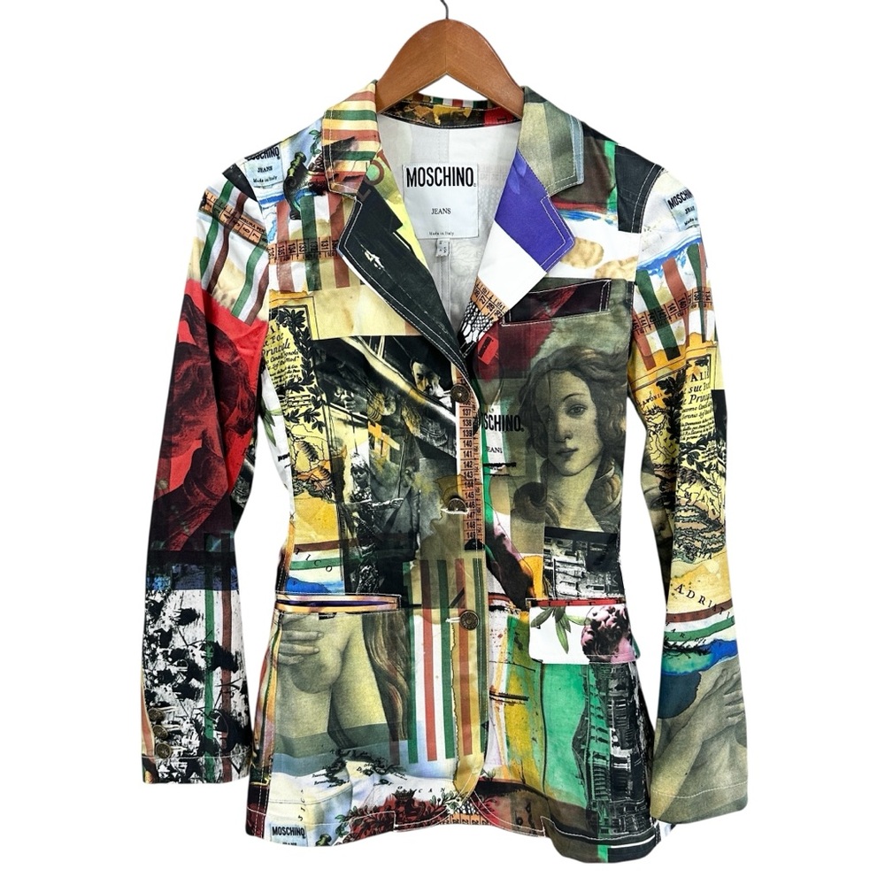 MOSCHINO Blazer Jacket Birth Of Venus Made In Italy Vintage Italian Tribute